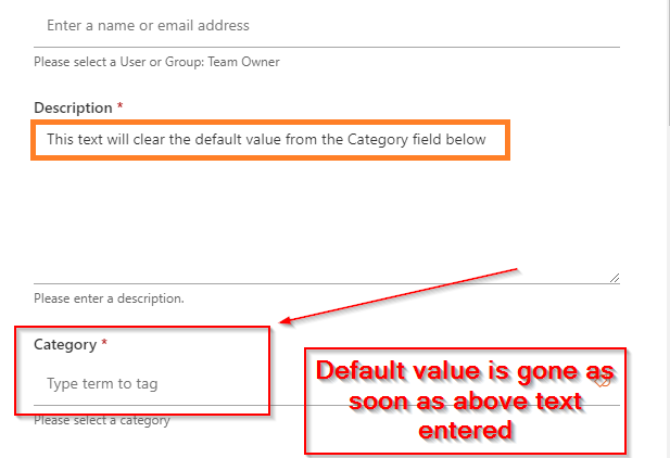 A SharePoint List Item with Managed Metadata Field default value cleared